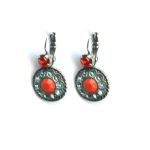 Mariana Earrings Dainty Oranges & Blues Austrian Crystals Serengetti Africa Coll. - Image 3