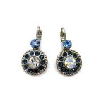 Mariana Earrings Stunning Sapphire, Montana Blue & Clear Austrian Crystals My Treasures Coll.