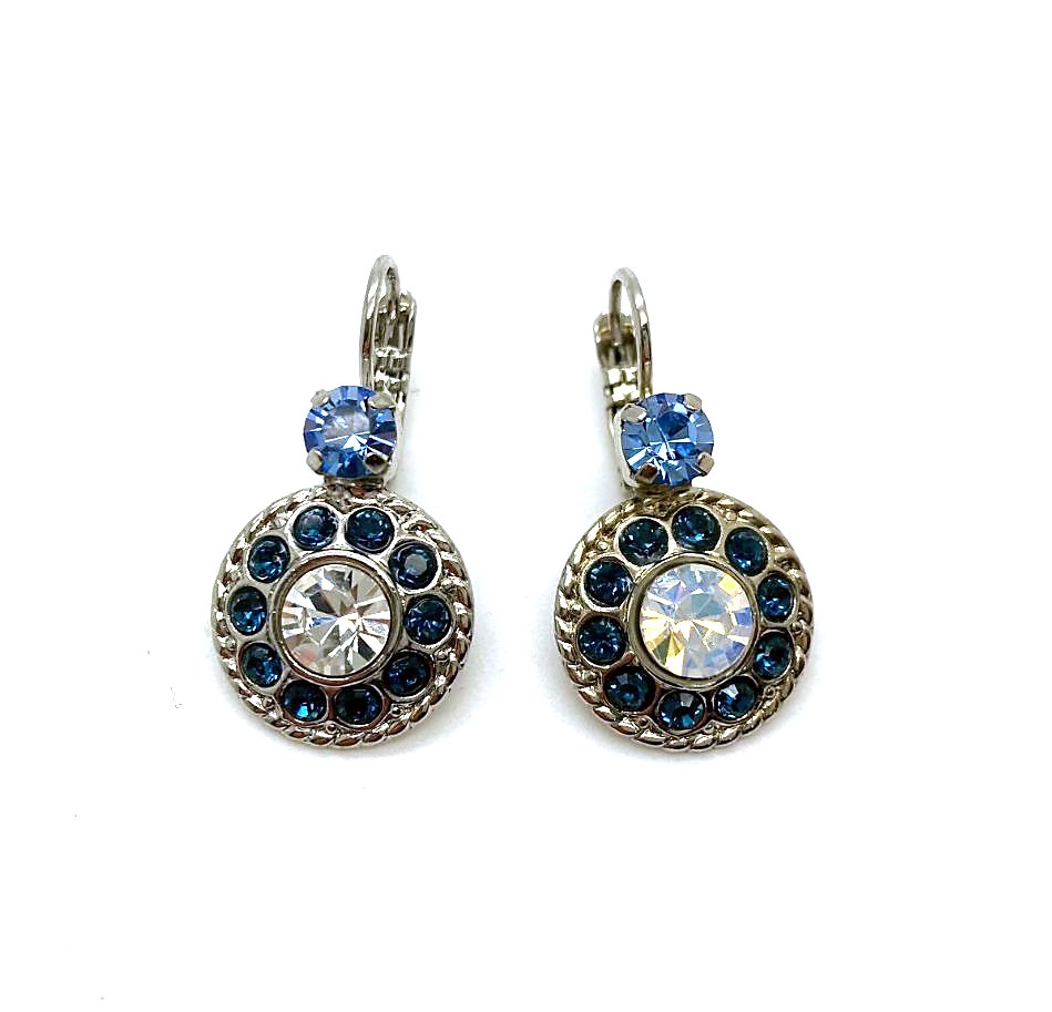 E-1048-2-21120-RO6 (2) Mariana Earrings Stunning Sapphire, Montana Blue & Clear Austrian Crystals My Treasures Coll. - Image 1