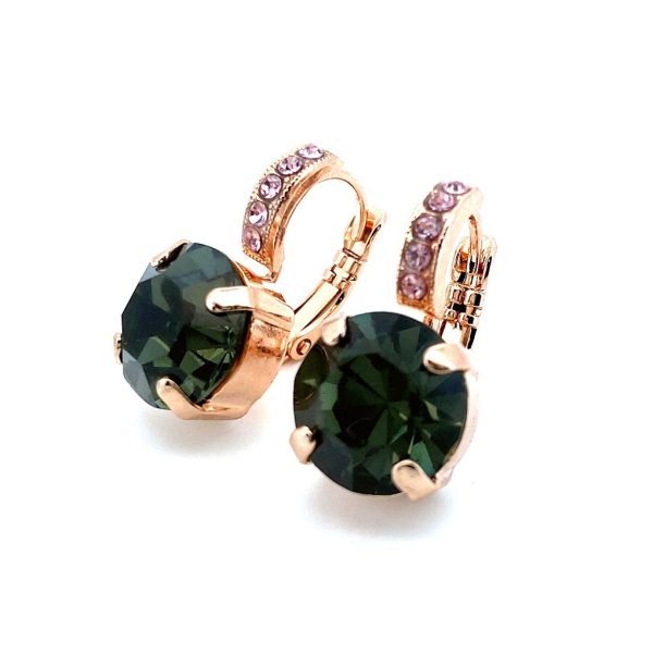Mariana Earrings Madagascar Africa Coll. Silver Night & Lt Rose Austrian Crystals