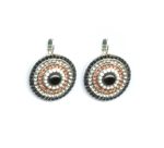 Mariana Earrings Fab Jet, Clear, White Opal & Lt Peach Austrian Crystals Pomegranate Silk Road Coll. - Image 2