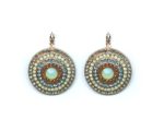 Mariana Earrings Timeless Round Beaded Multicolor Austrian Crystals Forget Me Not East Meets West Coll.