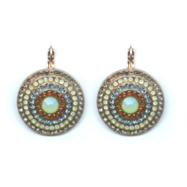 Mariana Earrings Timeless Round Beaded Multicolor Austrian Crystals Forget Me Not East Meets West Coll.