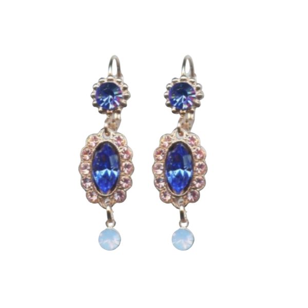 Mariana Earrings Exquisite Blues & Lt Rose Austrian Crystals Kiss From A Rose Songbook Coll.