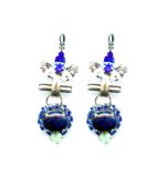 Mariana Earrings Bow Dangling Syn Azurite Mineral, Clear, Royal Blue & Opal Austrian Crystals Zhang Silk Road Coll. - Image 2