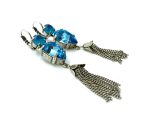 Mariana Earrings Tassel & Pear Shaped in Blues Austrian Crystals Zambezi Africa Coll. - Image 2