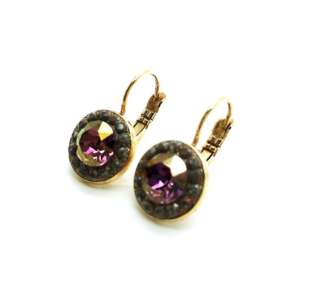 E-1129-2044-RG6 (3) Mariana Earrings Stunning Amethyst Austrian Crystals Desire Nirvana Coll. - Image 1