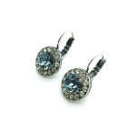 Mariana Earrings Elegant Pale Blue & Clear Austrian Crystals Moondrops Cocktail Hour Coll. - Image 3