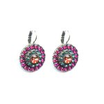 Mariana Earrings Shimmering Indian Pink, Peach & Sapphire Austrian Crystals Sorbet Sweet Summer Coll.