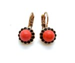Mariana Earrings Stunning Floral Red & Coral Austrian Crystals Flame Ambrosia Coll.