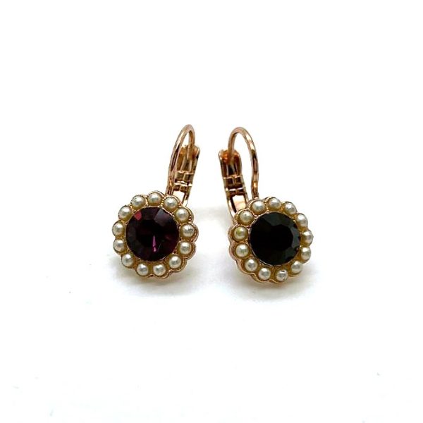 Mariana Earrings Exquisite Pearl Mineral & Jet Austrian Crystals My Treasures Coll.