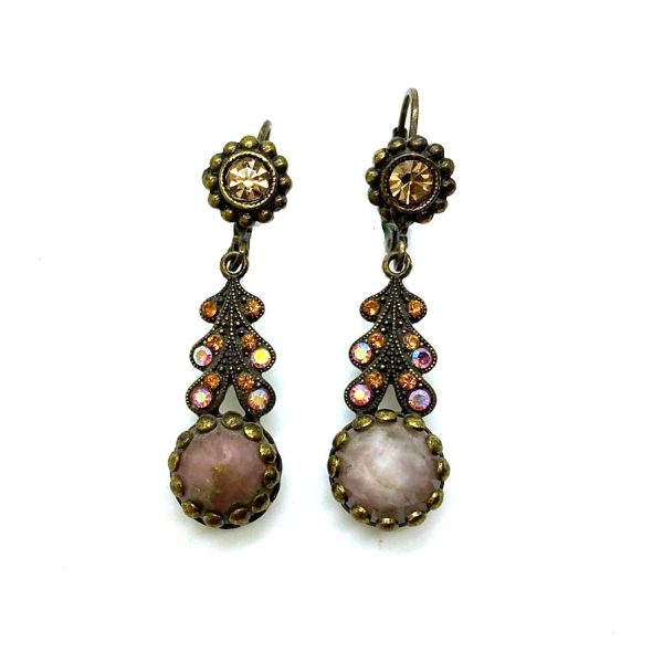 Mariana Earrings Exquisite Marrakech Mineral, Golden Shadow & AB Austrian Crystals My Treasures Coll.