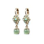 Mariana Earrings Adorable Floral Turquoise Mineral & Greens Austrian Crystals Athena Caribbean Life Coll. - Image 2
