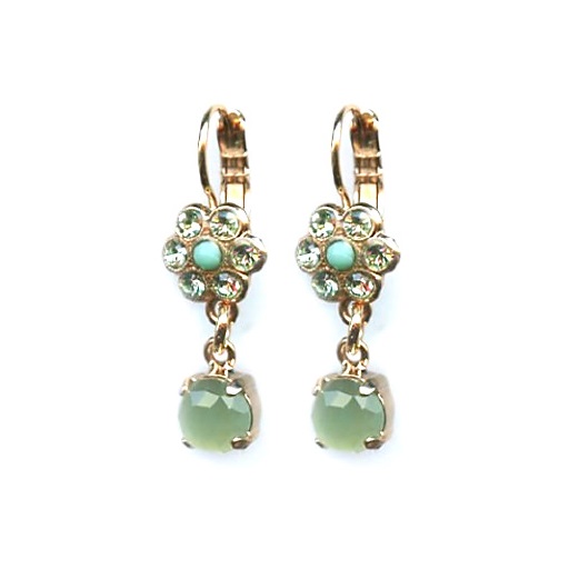 Mariana Earrings Adorable Floral Turquoise Mineral & Greens Austrian Crystals Athena Caribbean Life Coll.
