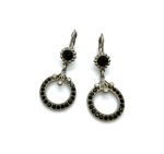 Mariana Earrings Simply Elegant Jet & Clear Austrian Crystals Checkmate Sweet Summer Coll.
