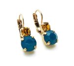Mariana Earrings Gorgeous Ocean Blue & Amber Austrian Crystals Jasmine East Meets West Coll. - Image 3