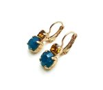 Mariana Earrings Gorgeous Ocean Blue & Amber Austrian Crystals Jasmine East Meets West Coll. - Image 2