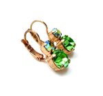 Earrings By Mariana Woman Adorable Fern Green and AB Swarovski Crystals - Image 3
