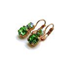 Earrings By Mariana Woman Adorable Fern Green and AB Swarovski Crystals - Image 2