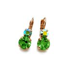 Earrings By Mariana Woman Adorable Fern Green and AB Swarovski Crystals