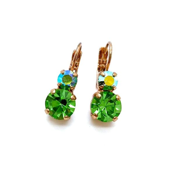 Earrings By Mariana Woman Adorable Fern Green and AB Swarovski Crystals