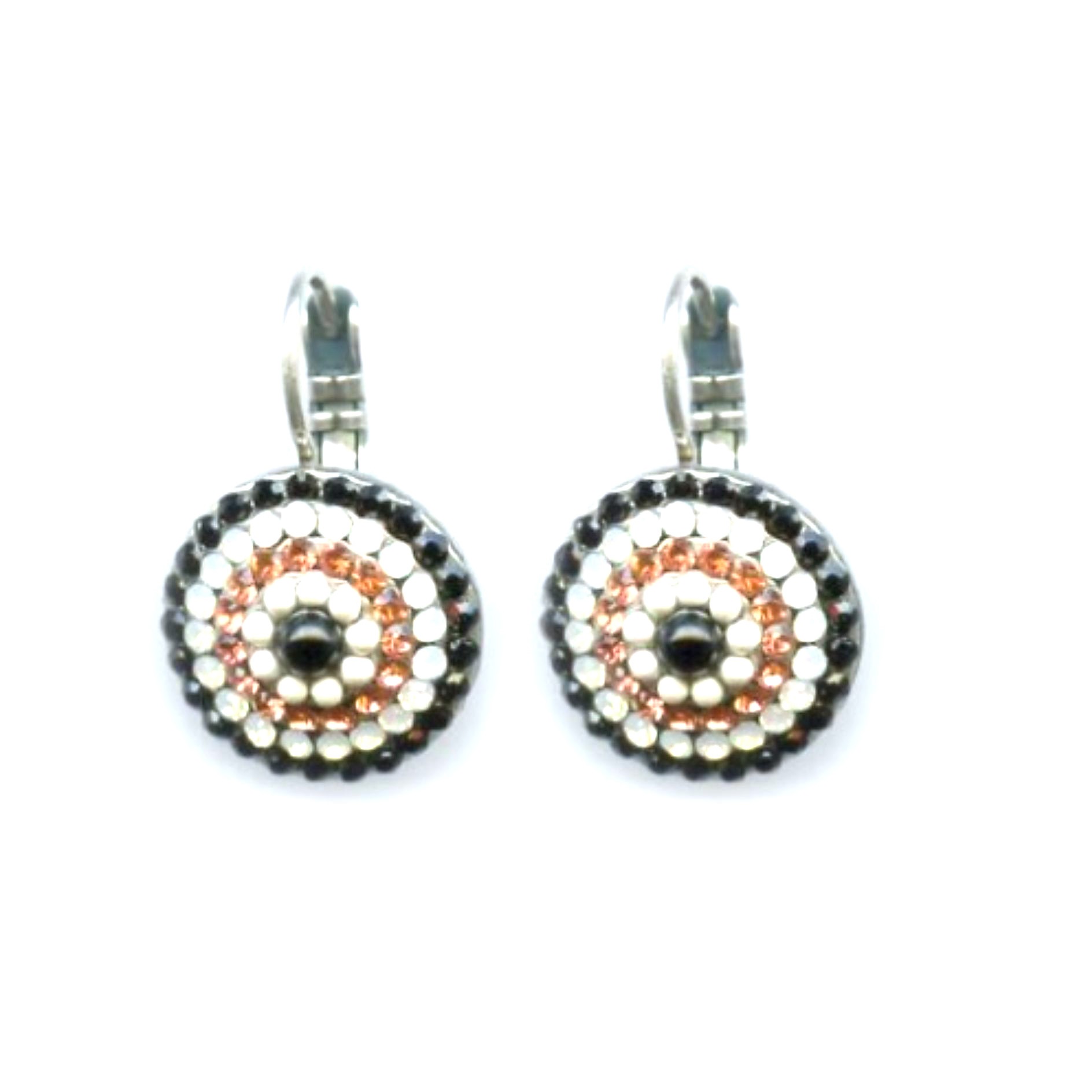 E-1193-1045-SP6 (1) Mariana Earrings Chic Jet, White Opal & Light Peach Austrian Crystals Pomegranate Silk Road Coll. - Image 1