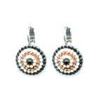 Mariana Earrings Chic Jet, White Opal & Light Peach Austrian Crystals Pomegranate Silk Road Coll. - Image 3