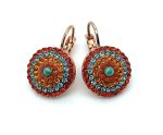 Earrings By Mariana Woman Elegant Orange Opal and Hyacinth Swarovski Crystals