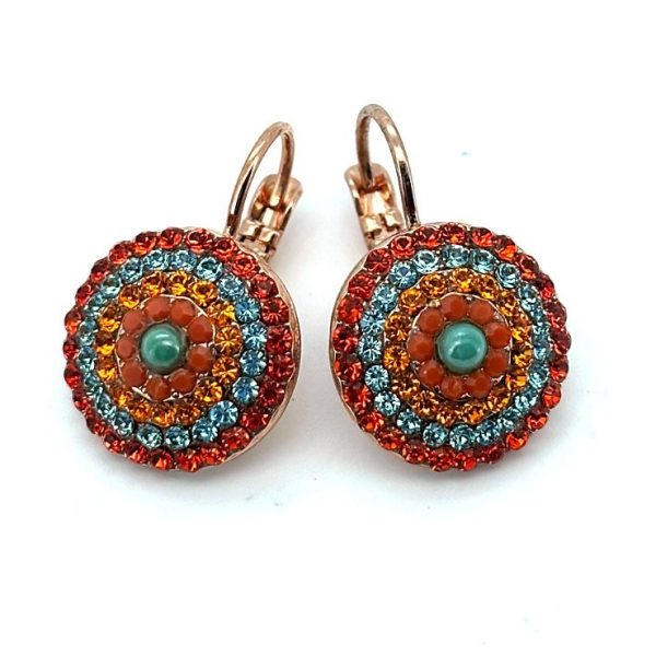 Earrings By Mariana Woman Elegant Orange Opal and Hyacinth Swarovski Crystals