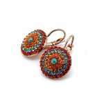 Earrings By Mariana Woman Elegant Orange Opal and Hyacinth Swarovski Crystals - Image 3