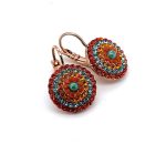 Earrings By Mariana Woman Elegant Orange Opal and Hyacinth Swarovski Crystals - Image 2