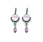 Mariana Earrings Gorgeous Pink Opal, Chrysolite & Amethyst Austrian Crystals California Dreaming Songbook Coll. - Image 3