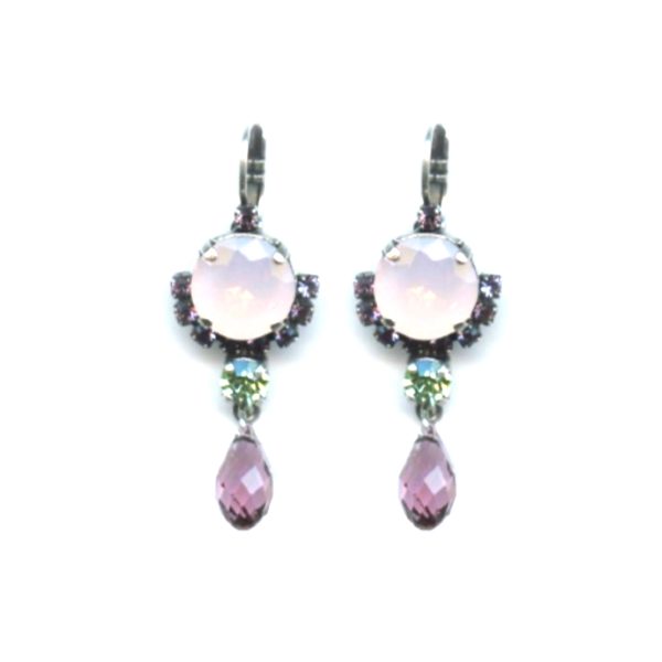 Mariana Earrings Gorgeous Pink Opal, Chrysolite & Amethyst Austrian Crystals California Dreaming Songbook Coll.
