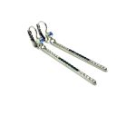 Mariana Earrings Long Bar Beaded Clear, Blk Dia & Lt Sapphire Austrian Crystals My Treasures Coll. - Image 3
