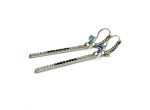Mariana Earrings Long Bar Beaded Clear, Blk Dia & Lt Sapphire Austrian Crystals My Treasures Coll. - Image 2