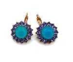 Mariana Earrings Alluring Floral Tanzanite & Caribbean Blue Opal Austrian Crystals My Treasures Coll.