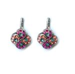 Mariana Earrings Clover Shaped Indian Pink, Peach & Lt Sapphire Austrian Crystals Sorbet Sweet Summer Coll. - Image 3