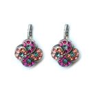 Mariana Earrings Clover Shaped Indian Pink, Peach & Lt Sapphire Austrian Crystals Sorbet Sweet Summer Coll. - Image 2