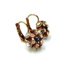 Mariana Earrings Floral in Jet, Lt Peach & Comet Argent Lt Austrian Crystals My Treasures Coll. - Image 3