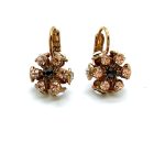 Mariana Earrings Floral in Jet, Lt Peach & Comet Argent Lt Austrian Crystals My Treasures Coll.