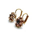 Mariana Earrings Floral in Jet, Lt Peach & Comet Argent Lt Austrian Crystals My Treasures Coll. - Image 2