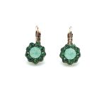 Mariana Earrings Dainty Floral Greens Austrian Crystals Congo Africa Coll.