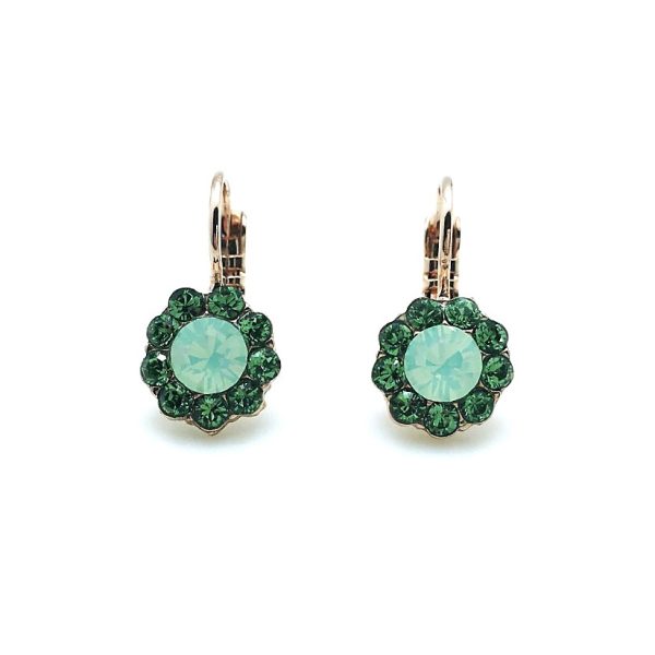 Mariana Earrings Dainty Floral Greens Austrian Crystals Congo Africa Coll.