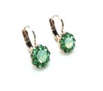 Mariana Earrings Dainty Floral Greens Austrian Crystals Congo Africa Coll. - Image 3