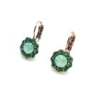 Mariana Earrings Dainty Floral Greens Austrian Crystals Congo Africa Coll. - Image 2