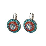 Earrings By Mariana Woman Sassy Aqua and Red Swarovski Crystals