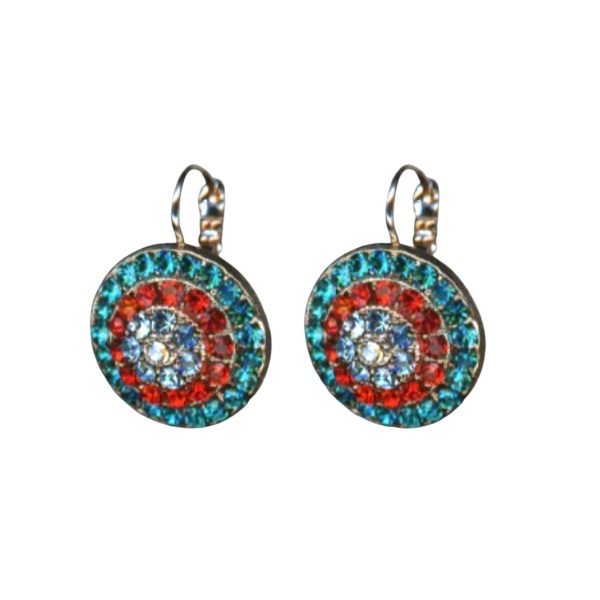 Earrings By Mariana Woman Sassy Aqua and Red Swarovski Crystals