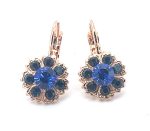 Earrings By Mariana Woman Floral Marbled Blue and Sapphire Swarovski Crystals