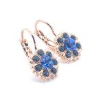 Earrings By Mariana Woman Floral Marbled Blue and Sapphire Swarovski Crystals - Image 3