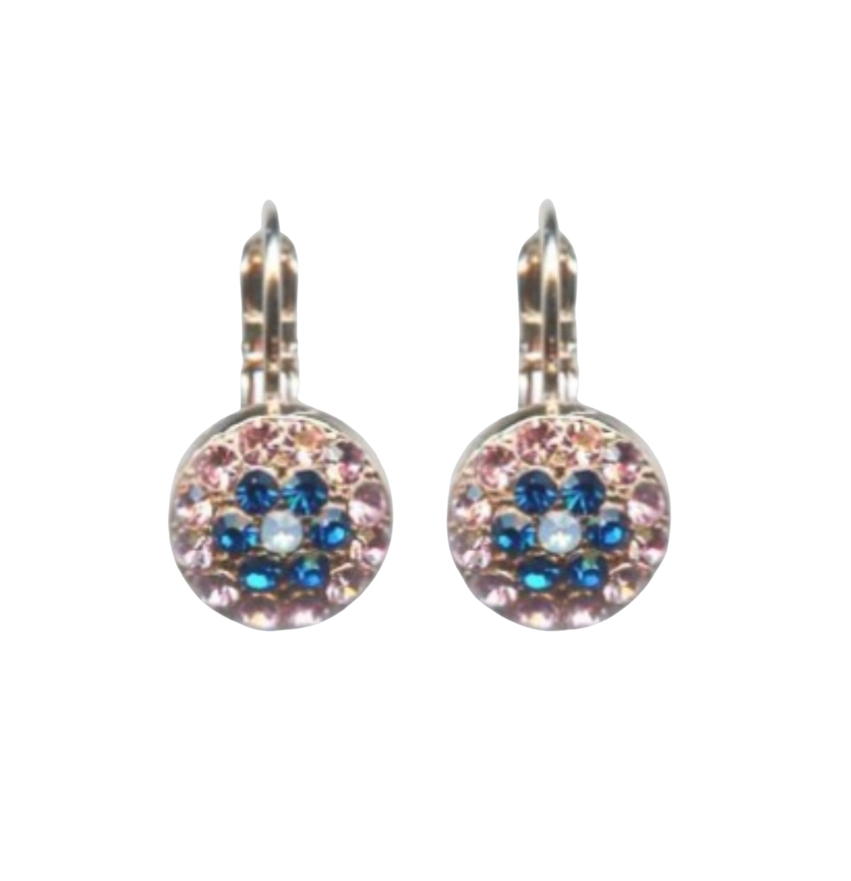 E-1416-1068-RG6 (3) Mariana Earrings Simply Elegant Blues & Lt Rose Austrian Crystals Kiss From A Rose Songbook Coll. - Image 1